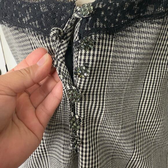 Whimsigoth Plaid Slip Dress with Lace Trim – ZARA – Dark Romantic Aesthetic, S - Picture 4 of 8